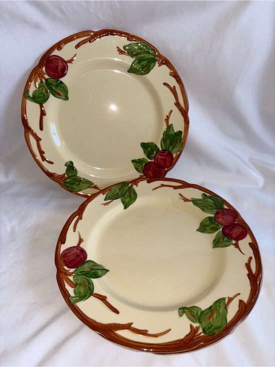Other - Franciscan Apple Dinner Plates Set of 3 Vintage 10.5” Hand Painted USA